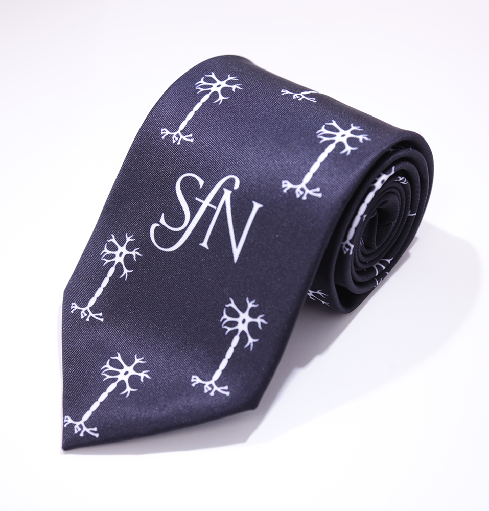 Neck Tie - Black - White Text