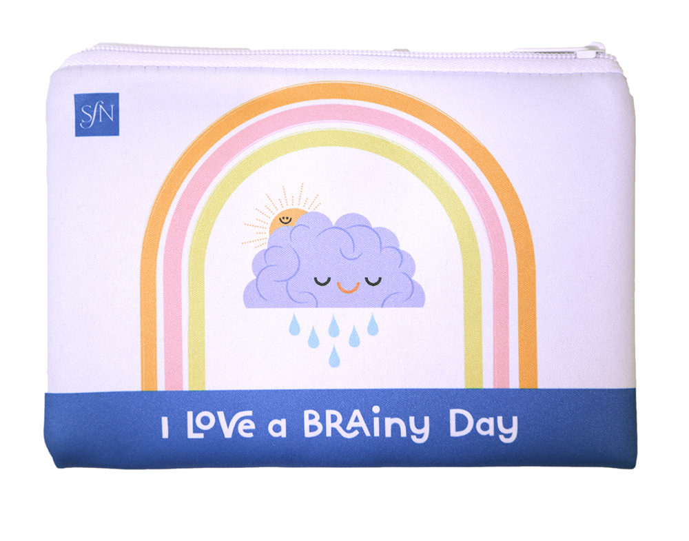 Brainy Day Pouch with Zipper (white)