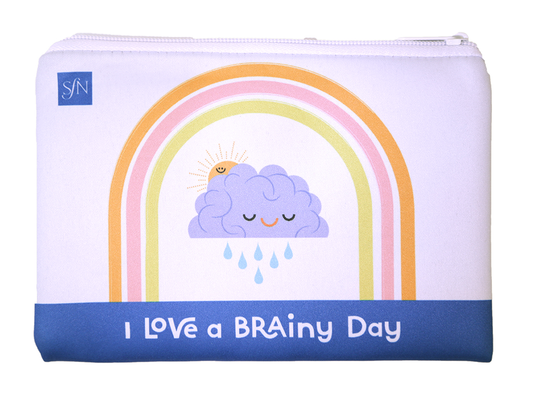 Brainy Day Pouch with Zipper (white)