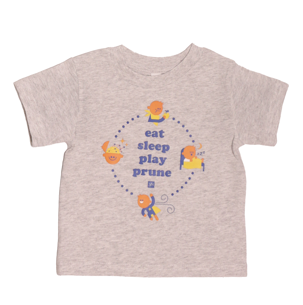 "Eat Sleep Play Prune" Toddler T-shirt (Grey)
