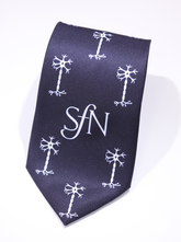 Neck Tie - Black - White Text